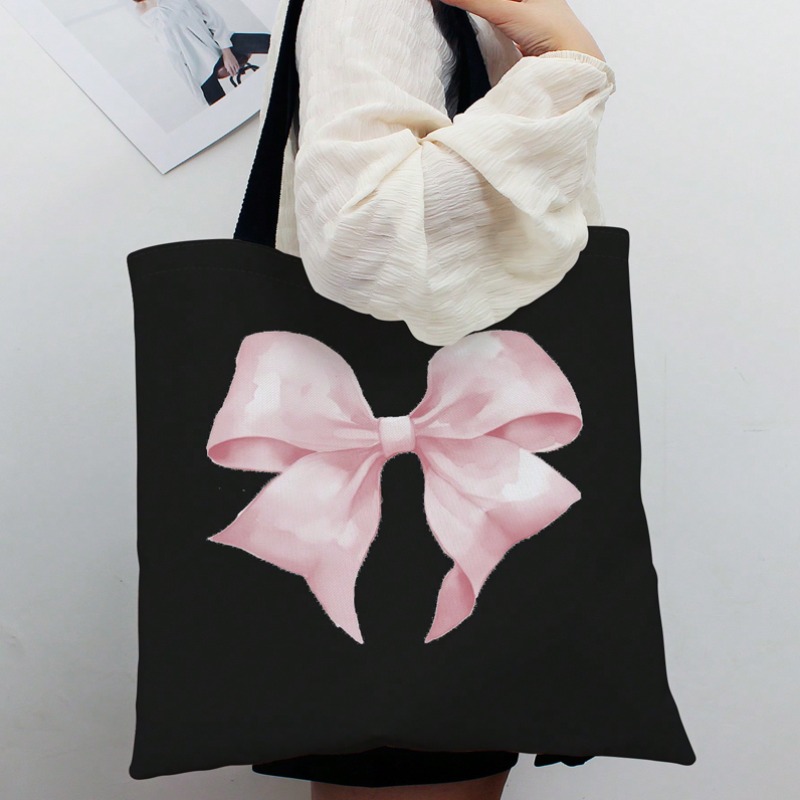 Ribbon Bow Gift - ROMWE Kawaii Yay Desen Kanvas Omuz