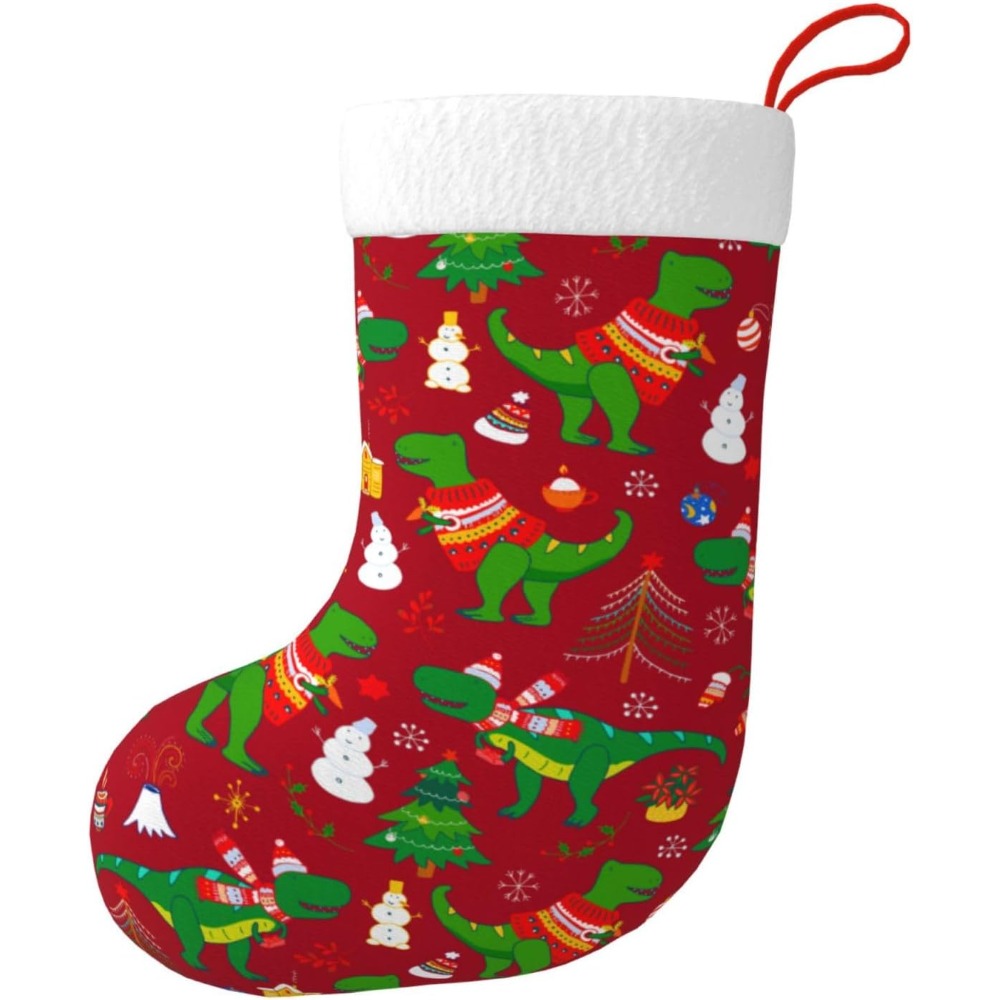 Christmas Stocking Hanging - Sevimli Noel Dinozor Noel Çorapları Şömine