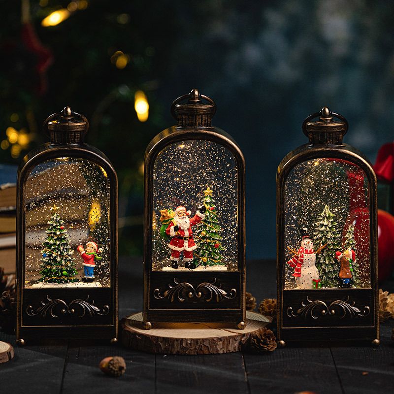 Snow Globe Musical - Işıklı noel kar küresi fener noel