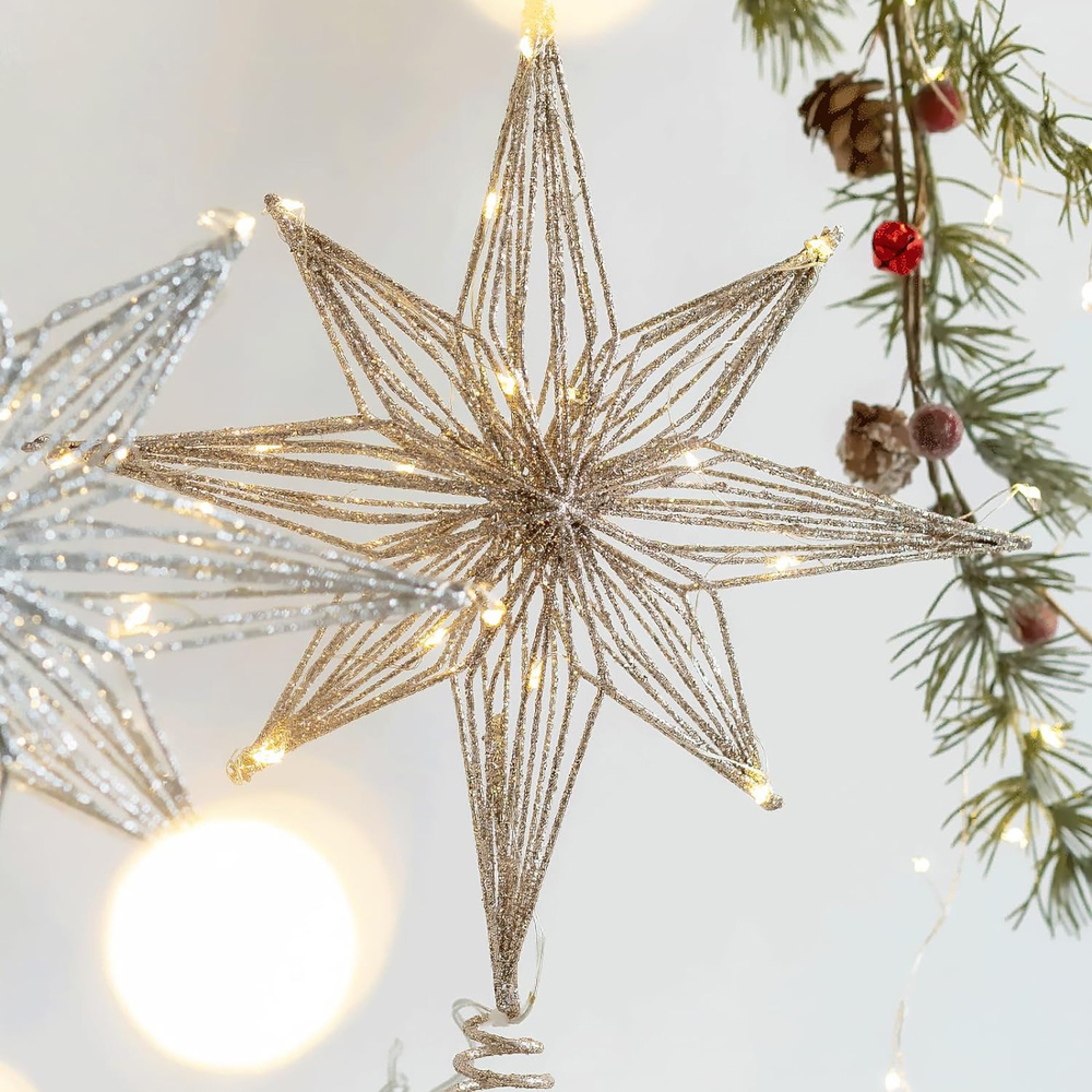 Star Tree Topper - 30 cm Led Yıldız Noel Ağacı