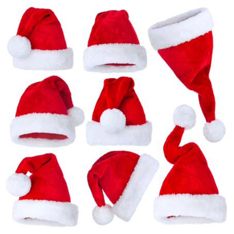 Santa Hat Plush - Noel serisi malzemeleri peluş şapka Noel