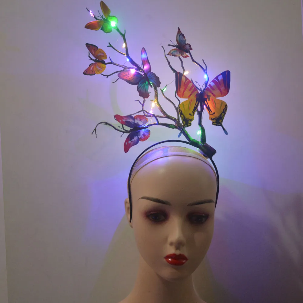Reindeer Antlers Headband - Çiçekli Geyik Boynuzu Taç Bandı Işıklı