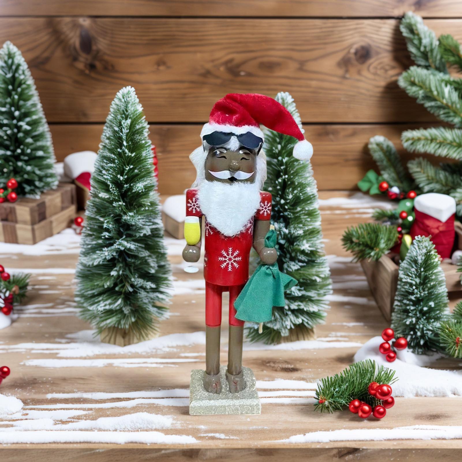 Nutcracker Figurine - Fındıkkıran Süsleri Noel Afrikalı Noel Baba