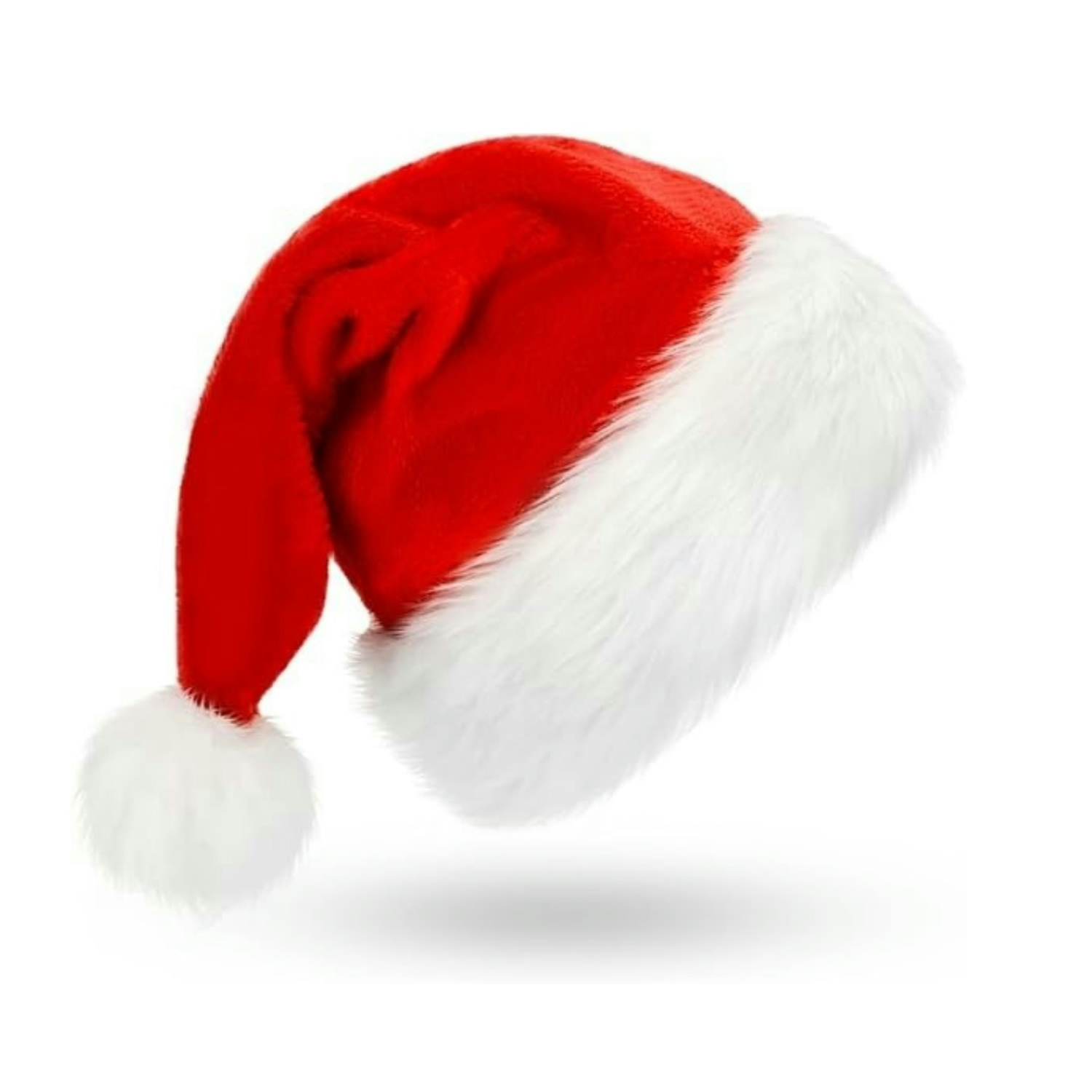 Santa Hat Plush - Yetişkinler Erkekler Kadınlar için Peluş Kenarlı
