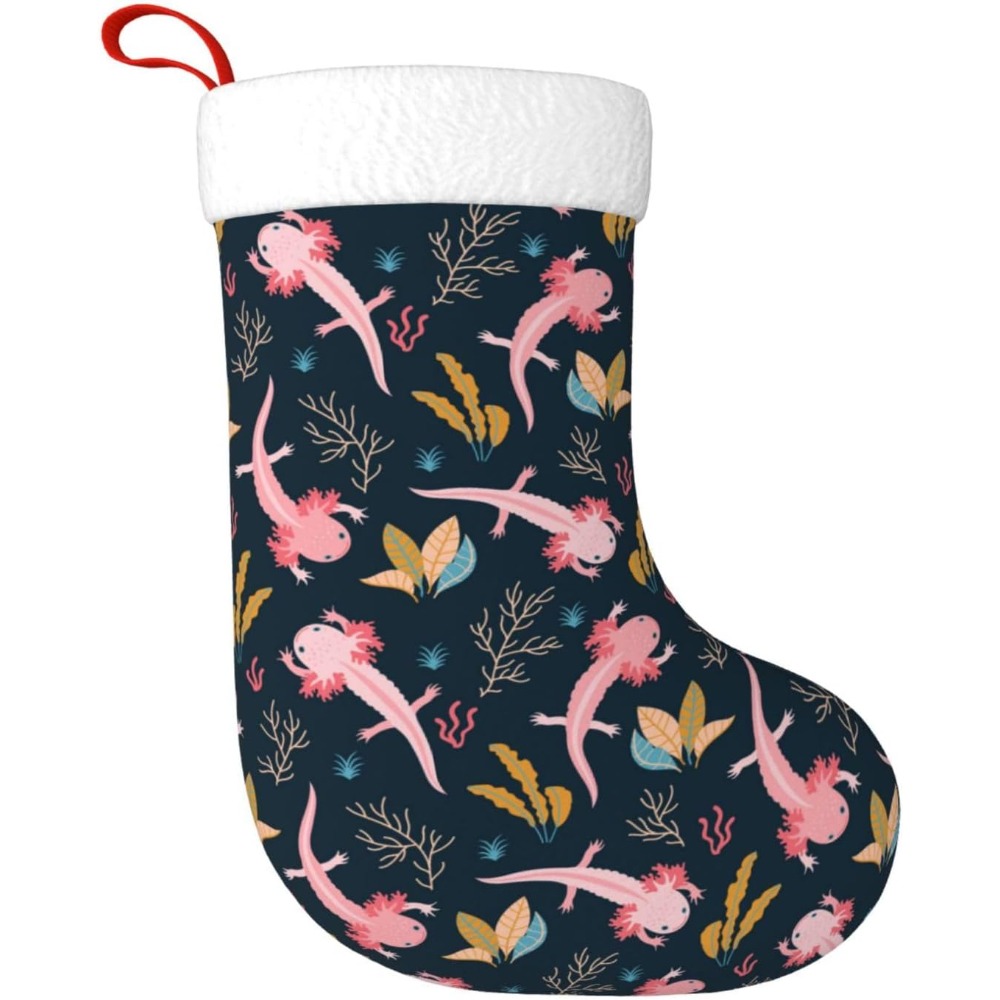Christmas Stocking Hanging - Sevimli Axolotl Noel Çorapları Asılı Dekorasyon