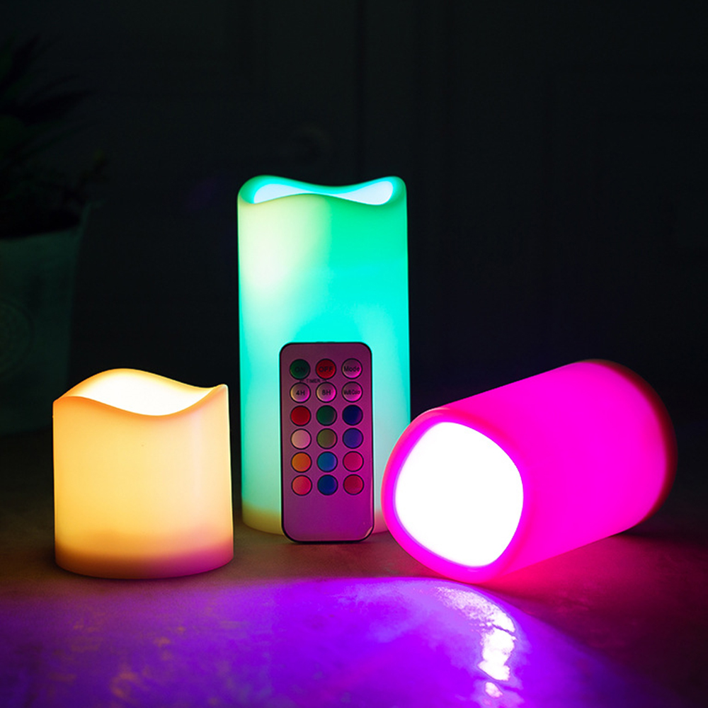 Holiday Candle Set - 3 adet/takım LED Alevsiz Titreşen Mumlar,