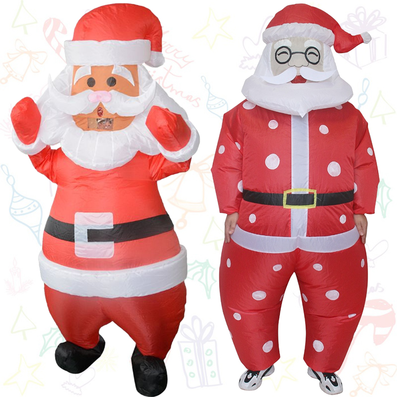 Elf Costume Christmas - Klasik Yetişkin Noel Baba Şişme Kostümü