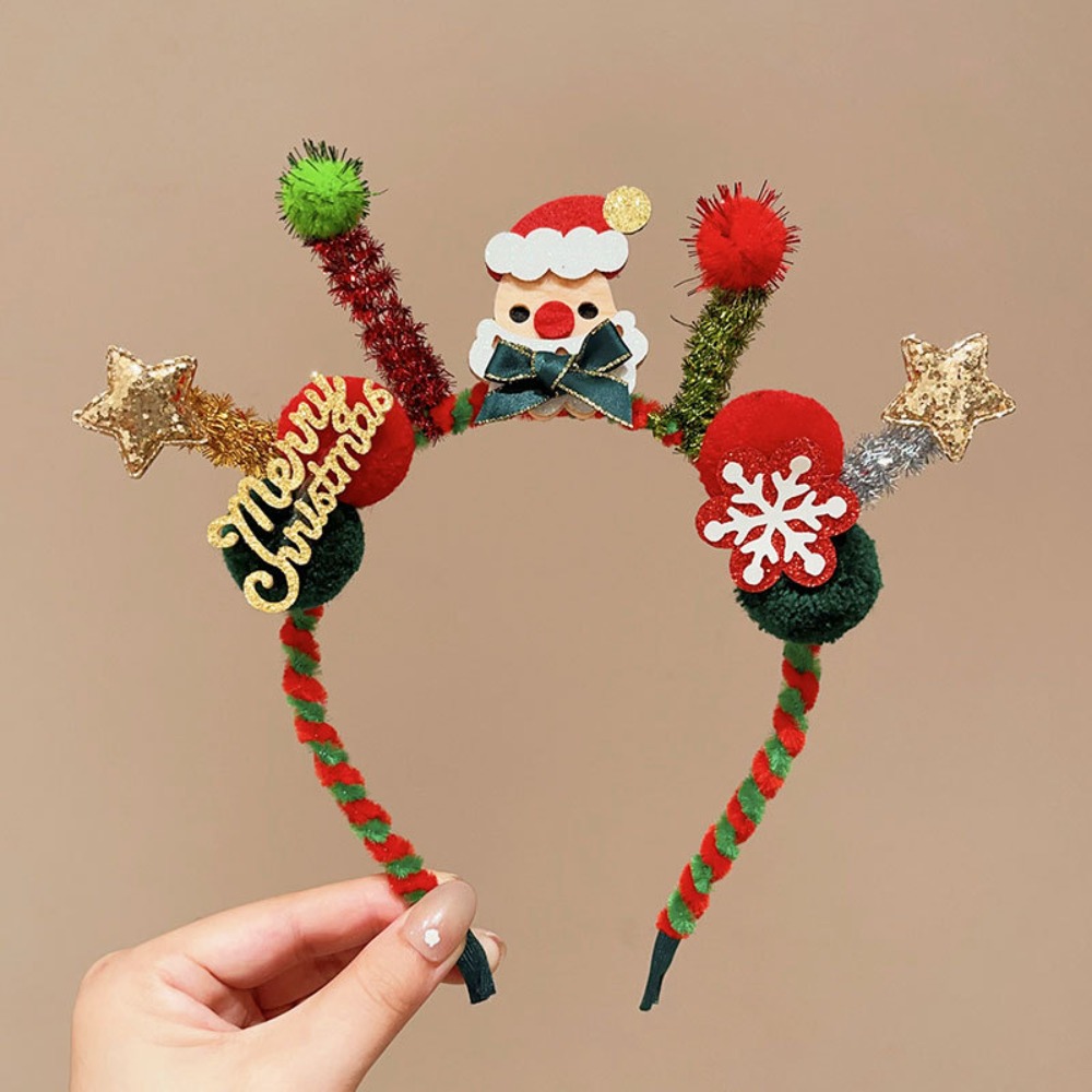 Reindeer Antlers Headband - Peluş LED'li Noel Taç Bandı Işıklı