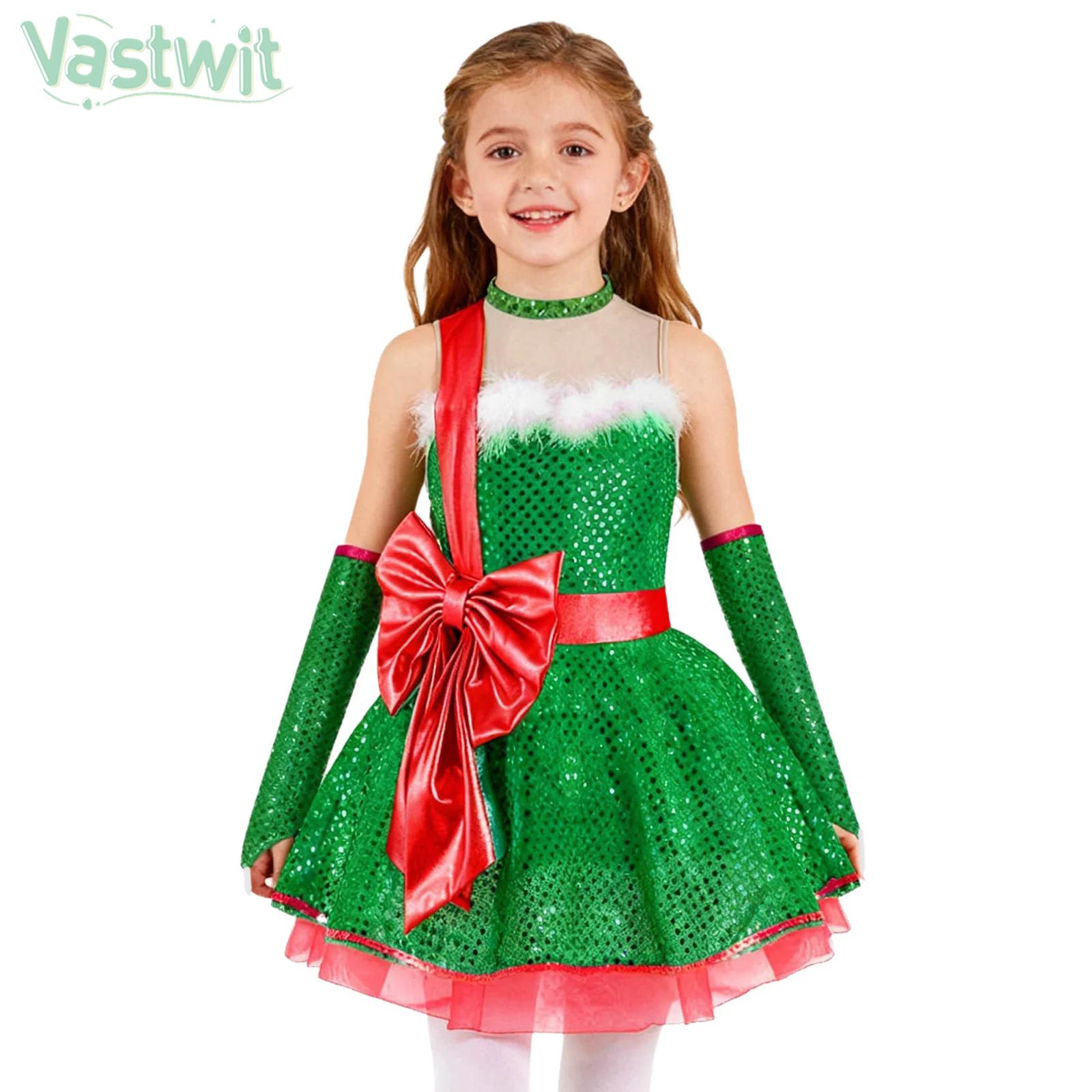 Elf Costume Christmas - Genç Kızlar Noel Kolsuz Şeker Kamışı