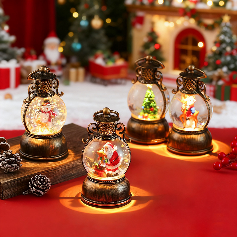 Snow Globe Musical - Vintage Tarzı USB Güçlü Işıklı Kar