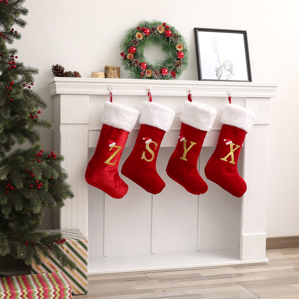 Christmas Stocking Hanging - Yeni Yaratıcı Alfabe Noel Çorabı Hediye
