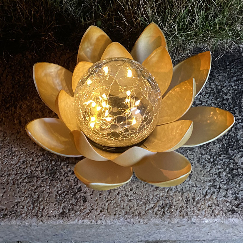 Christmas Lights Outdoor - Lotus şekilli bahçe güneş ışıkları kırık