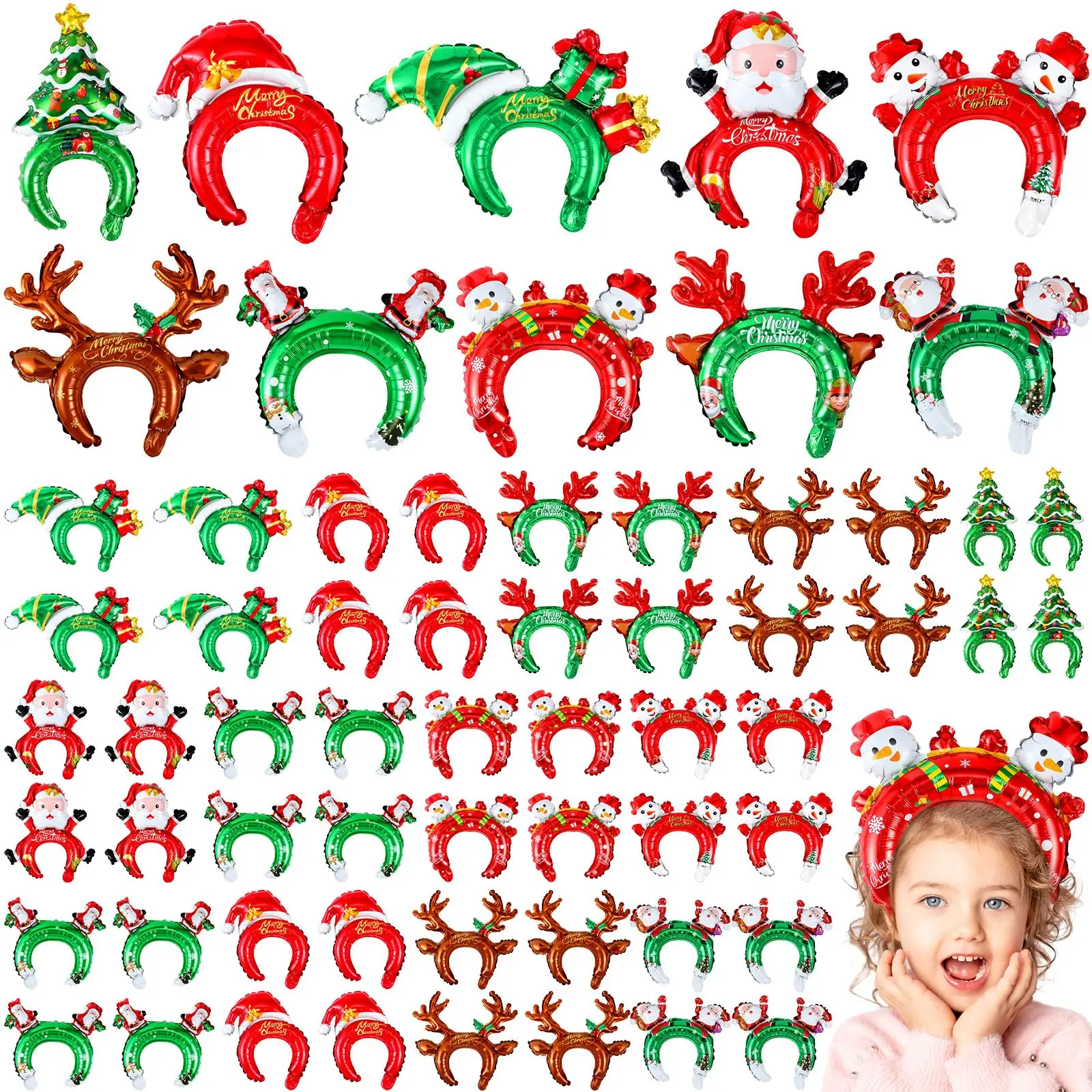 Reindeer Antlers Headband - Noel Şişme Bantlar Noel Baba Kardan