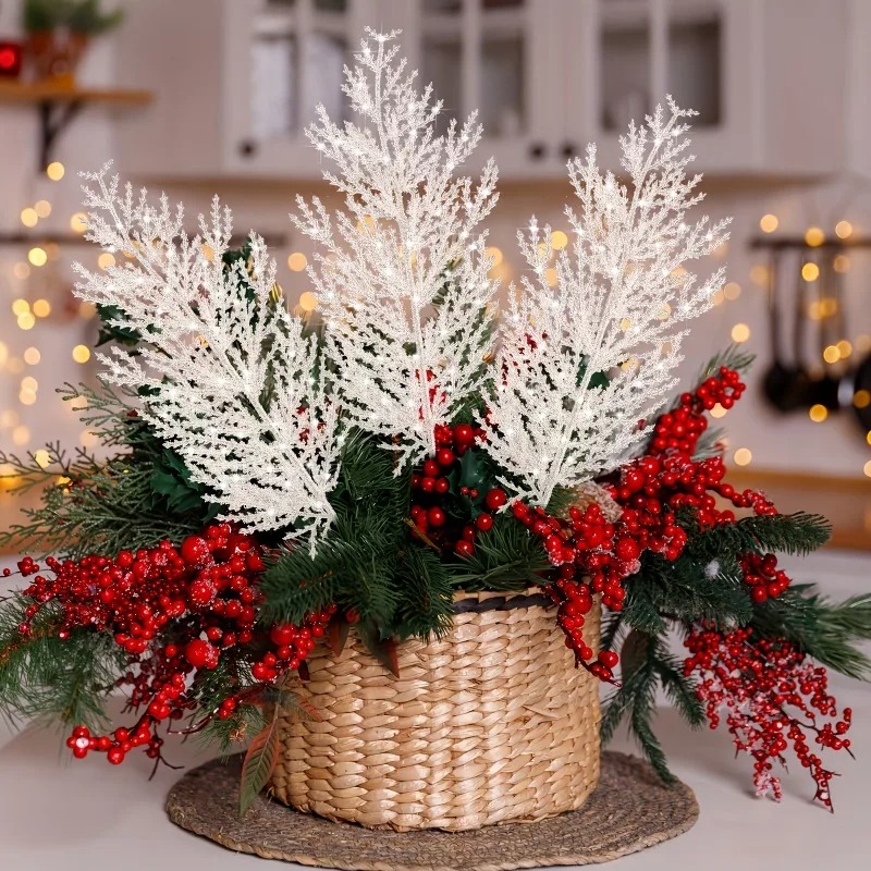 Christmas Wreath Fake - 24 adet Noel Yapay Çam Dalları,