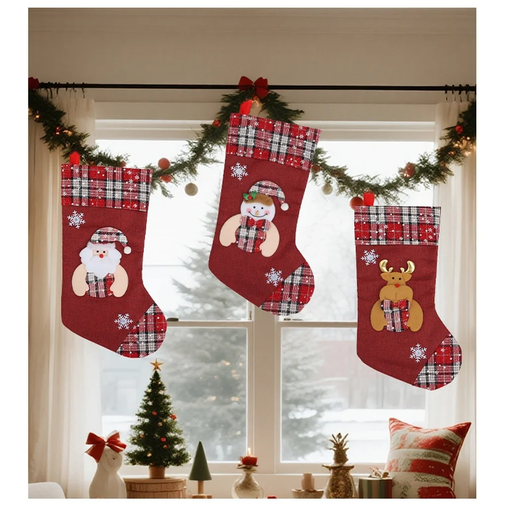 Christmas Stocking Hanging - 1 adet Noel Çorabı Hediye Çantası