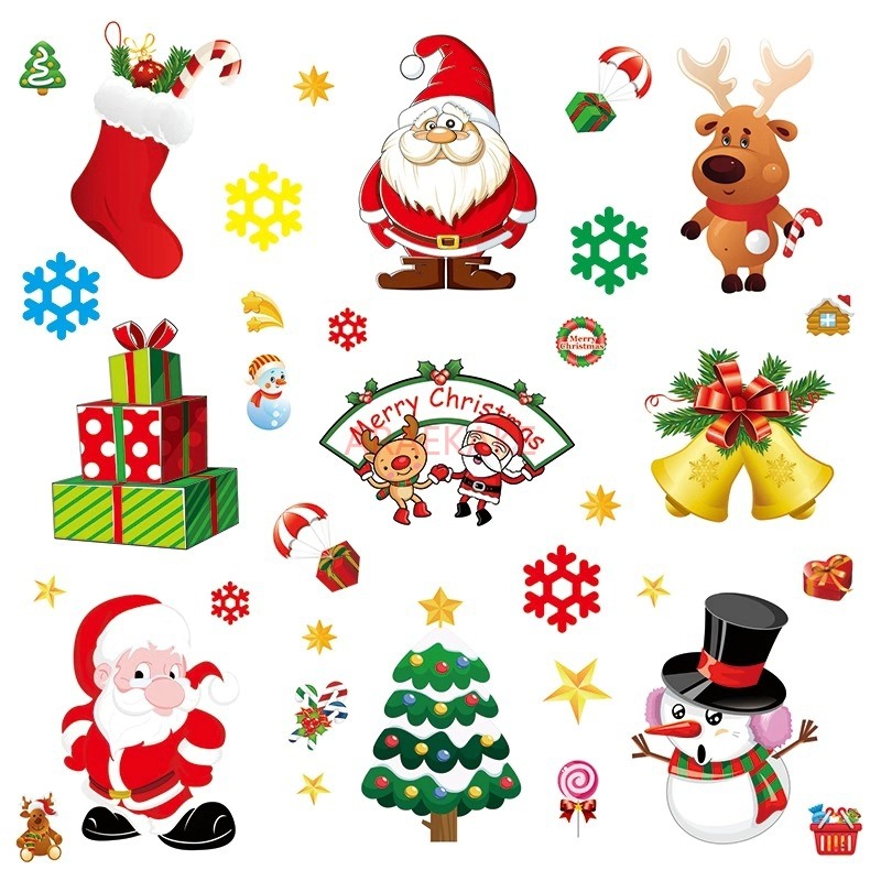 Snowflake Window Decal - 1 adet çıkarılabilir noel statik etiket