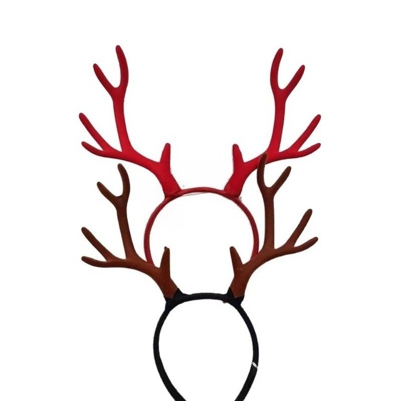 Reindeer Antlers Headband - 10 çift 17 cm Floklu Ren