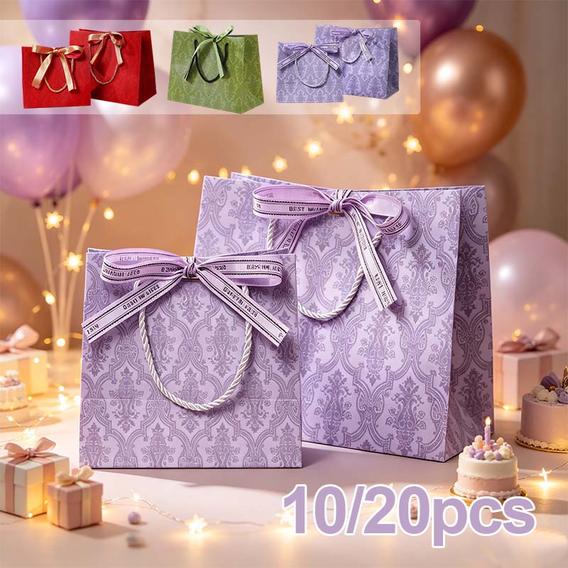 Gift Box Wrap Set - Lüks Kalın Karton Alışveriş Çantaları Retro