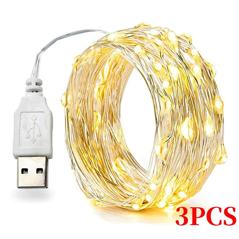 Led Fairy String Lights - 3 adet 5/10/20M bakır tel LED