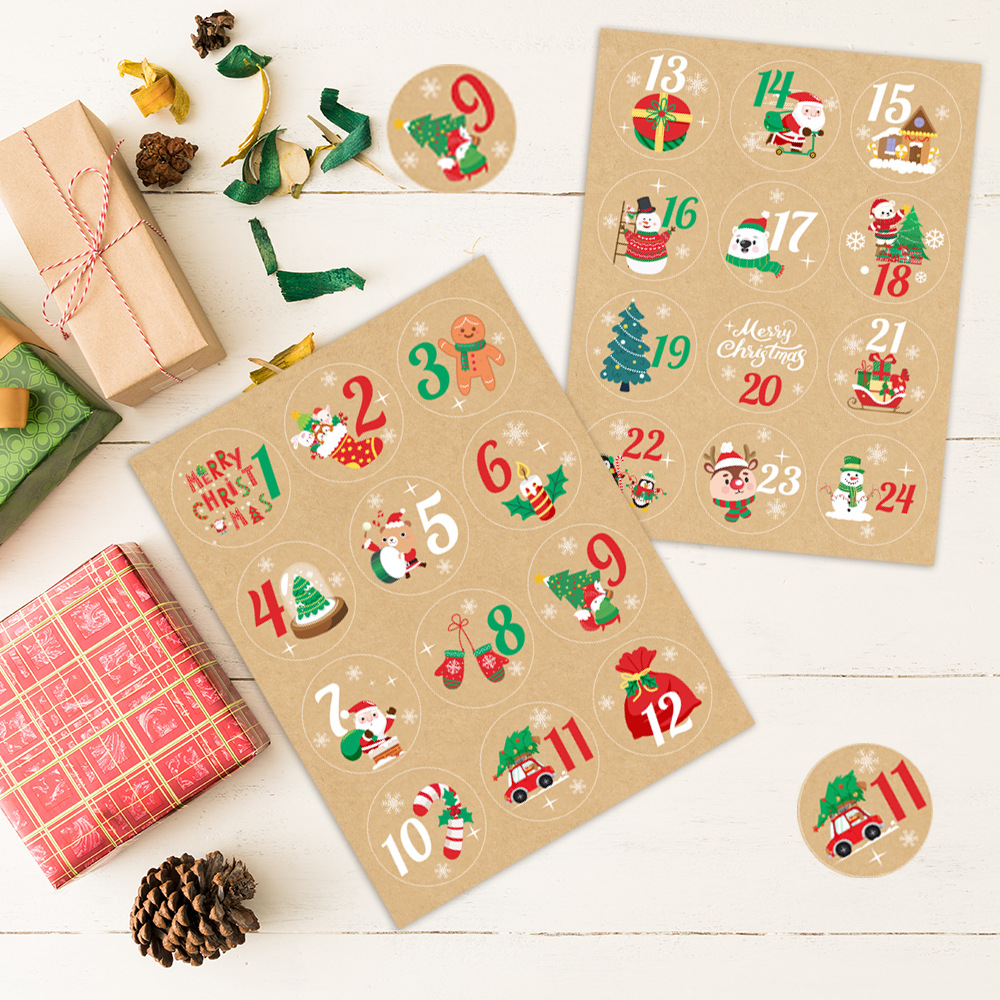 Advent Calendar Gift - 24 adet Noel Dekorasyon Advent Takvimi