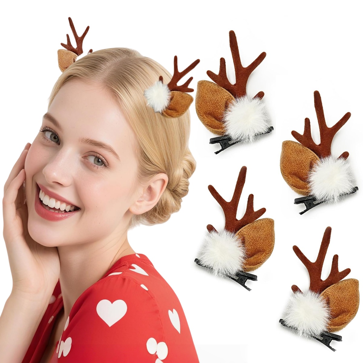 Reindeer Antlers Headband - 1/2 çift küçük geyik kulakları boynuz
