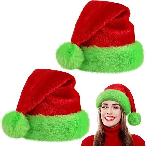 Santa Hat Plush - 1 ADET/10 ADET Noel Baba Şapkası