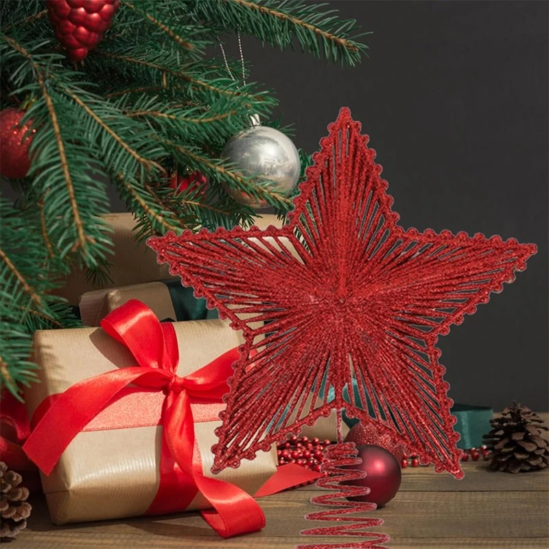 25 cm Kırmızı Glitter Noel Ağa - Star Tree Topper incelemesi ve fiyatı
