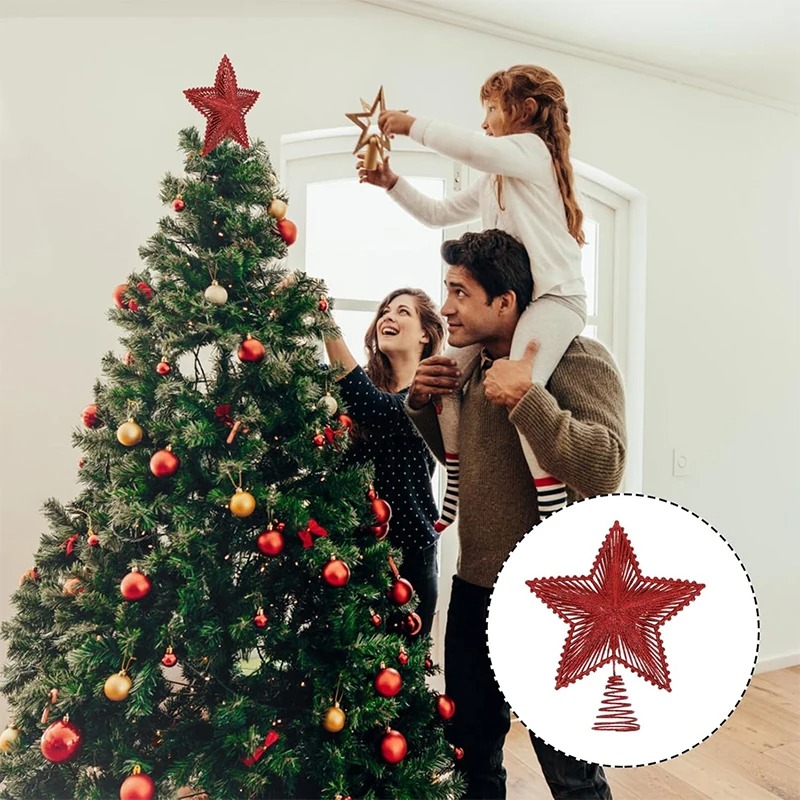 25 cm Kırmızı Glitter Noel Ağa - Star Tree Topper incelemesi ve fiyatı