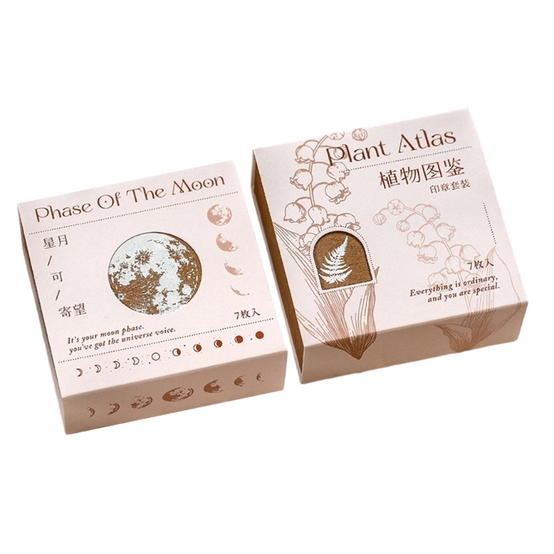 Ahşap Blok Mühür Seti 7 Parça  - Gift Box Wrap Set incelemesi ve fiyatı