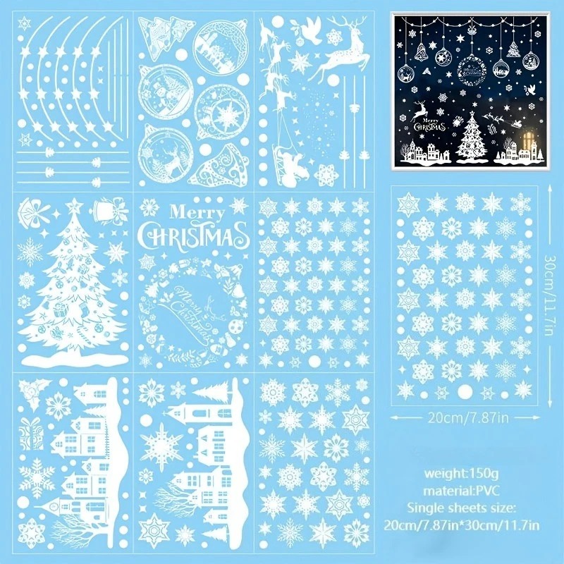 9 Yaprak 243 Adet Yeniden Kull - Snowflake Window Decal incelemesi ve fiyatı
