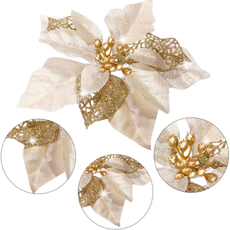 10 adet Glitter yapay çiçek sa - Christmas Wreath Fake incelemesi ve fiyatı
