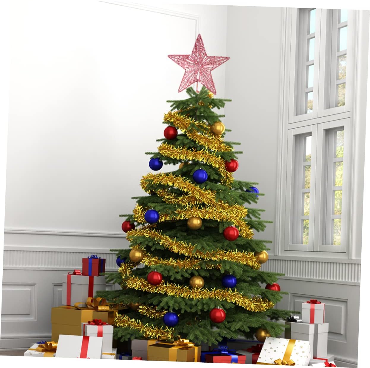 Noel Pembe Beşgen Üst Yıldız A - Star Tree Topper incelemesi ve fiyatı