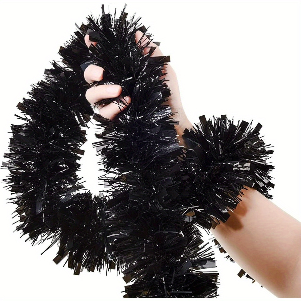 1 adet siyah simli çelenk, met - Tinsel Garland Decoration incelemesi ve fiyatı