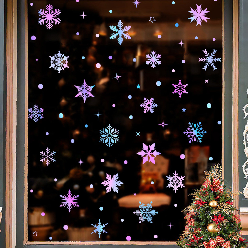 Renkli Aydınlık Kar Taneleri D - Snowflake Window Decal incelemesi ve fiyatı