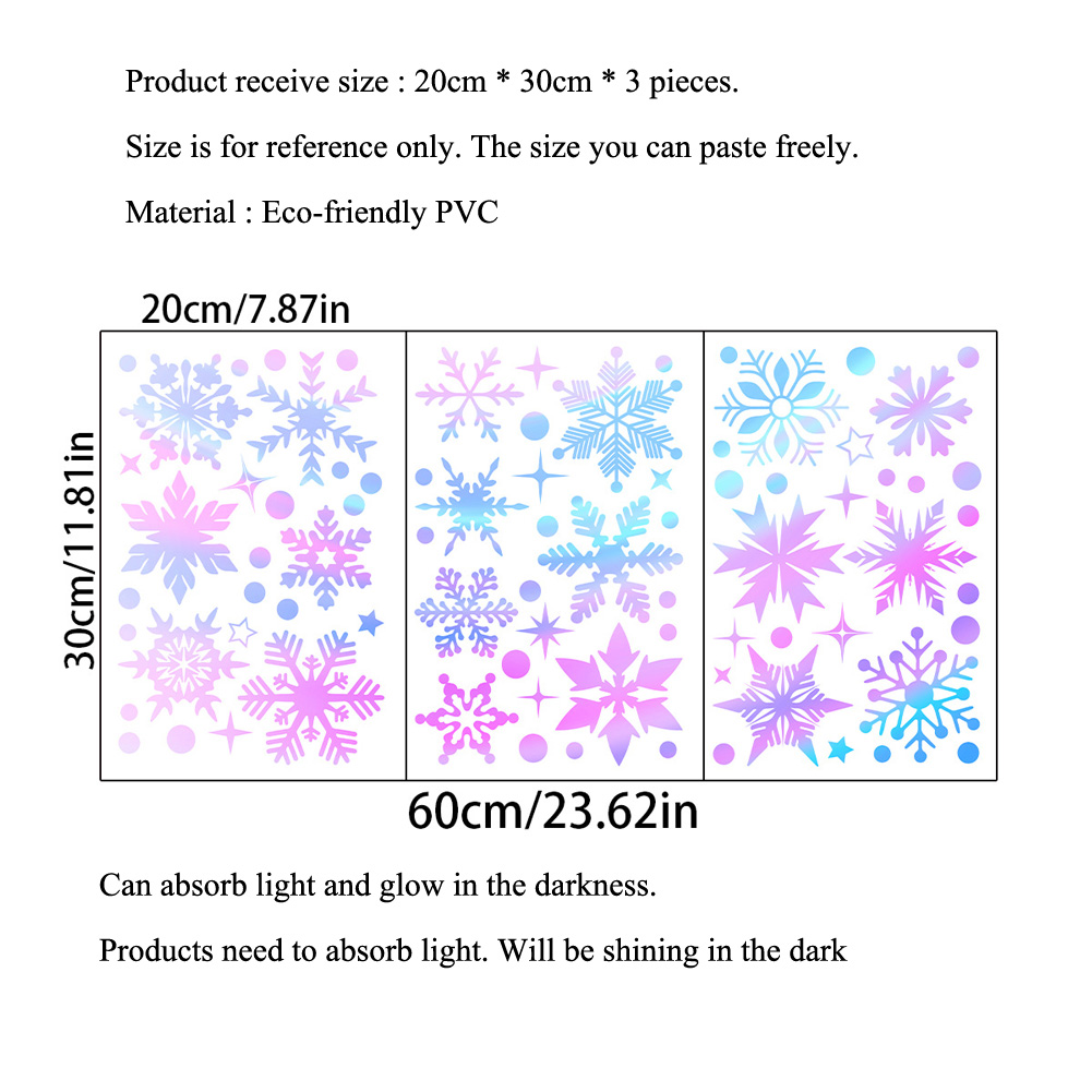 Renkli Aydınlık Kar Taneleri D - Snowflake Window Decal incelemesi ve fiyatı
