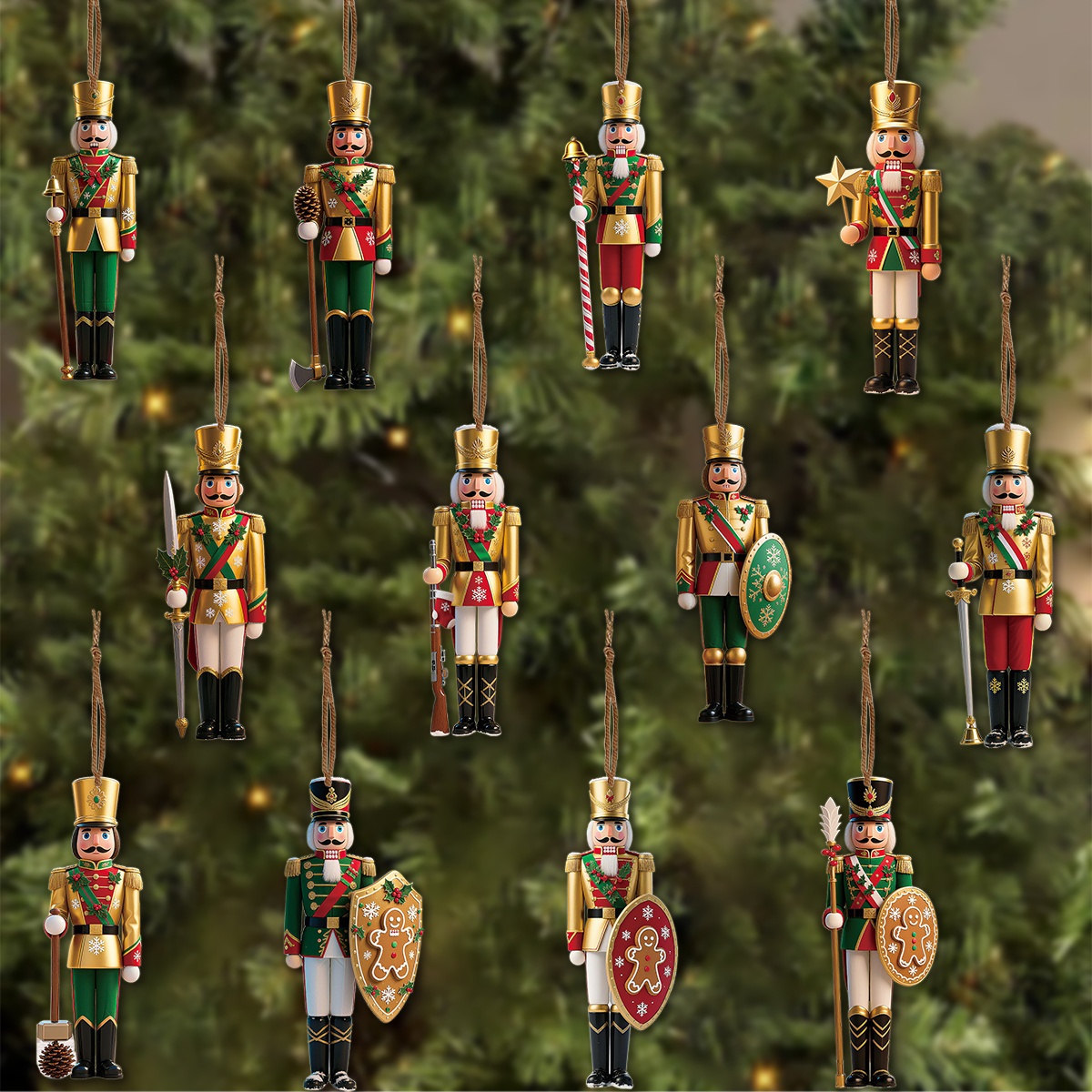 12 adet 2D Düz Ahşap Noel Fınd - Nutcracker Figurine incelemesi ve fiyatı