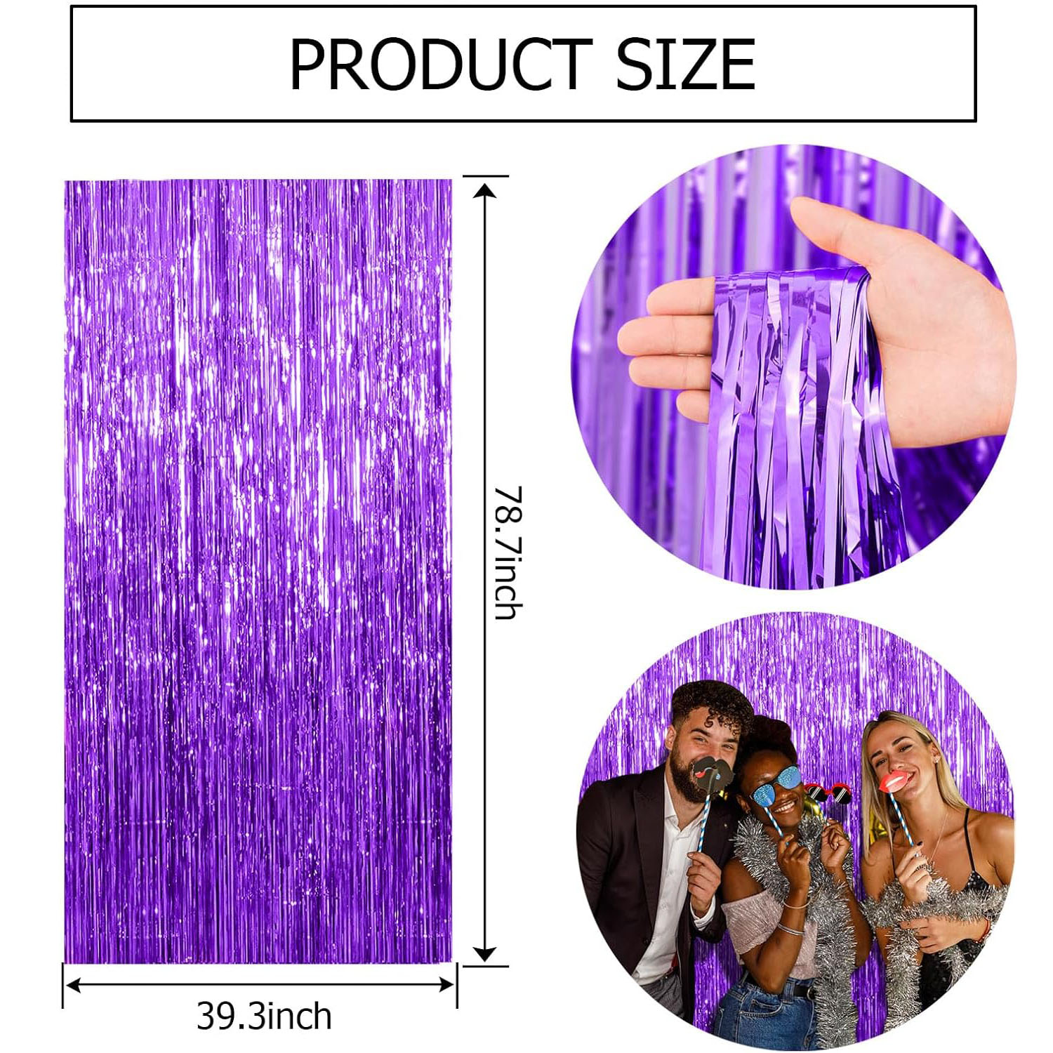 2 Adet Mor Fon Perdesi Simli K - Tinsel Garland Decoration incelemesi ve fiyatı