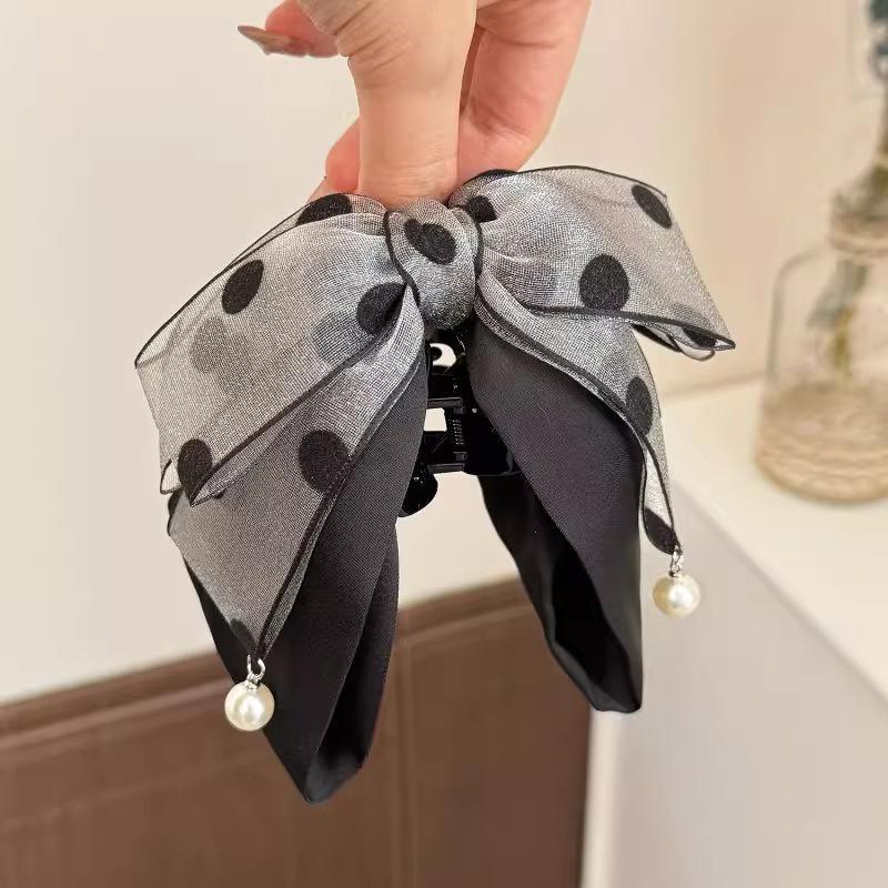 Zarif Gri Puantiyeli Yay Saç T - Ribbon Bow Gift incelemesi ve fiyatı