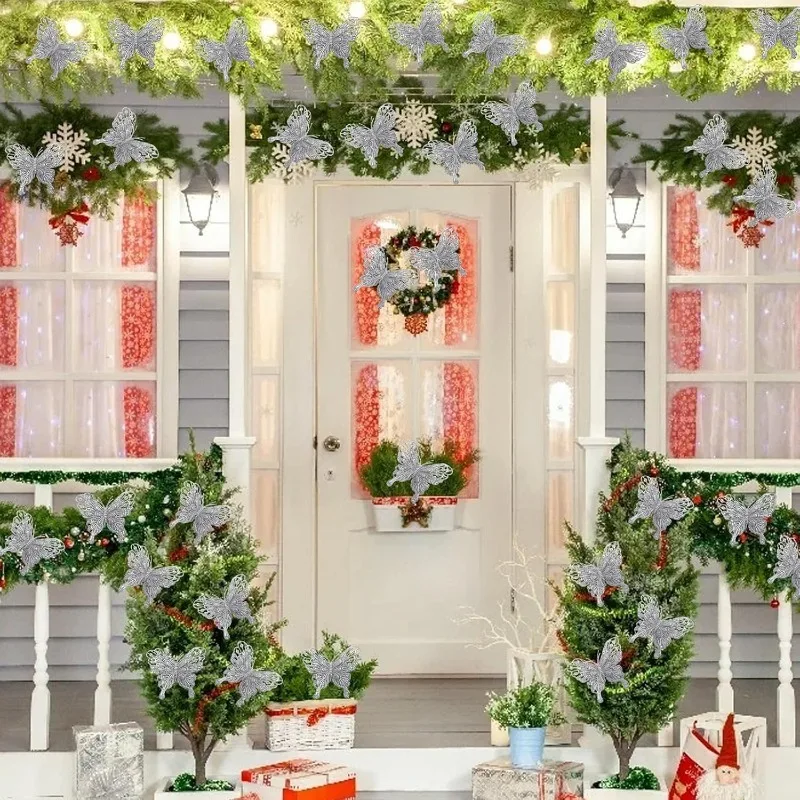 Gümüş Simli Oyuk Kelebek Klips - Christmas Wreath Fake incelemesi ve fiyatı